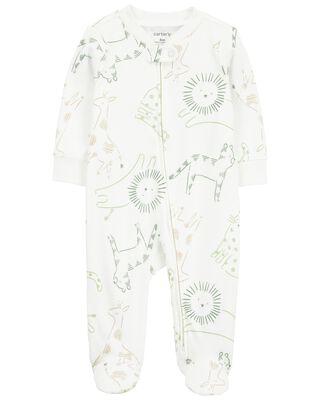 pijama con piecito, estampado de animalitos, unisex, 100% algodón