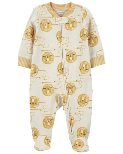 Carters pijama con piecito, estampado de leoncitos