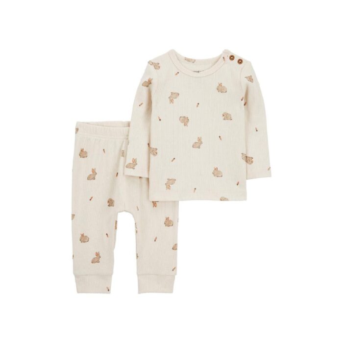 Carter's Set de Camisa y Pantalón, tipo jogger, estampado de Conejitos