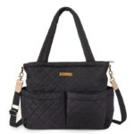 Bolso pañalero negro Baby Essentials impermeable con cambiador y bolso multiuso para bebé