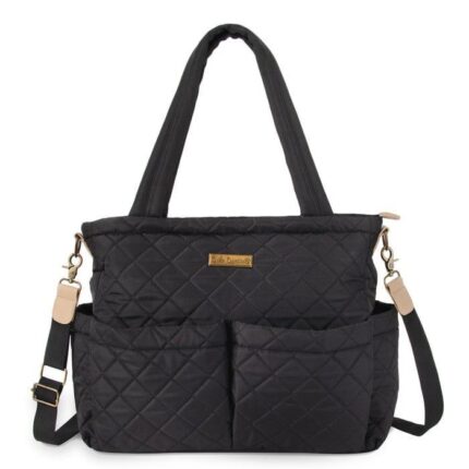 Bolso pañalero negro Baby Essentials impermeable con cambiador y bolso multiuso para bebé