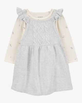 Carters Jumper con enterizo crema con florcitas brillantes