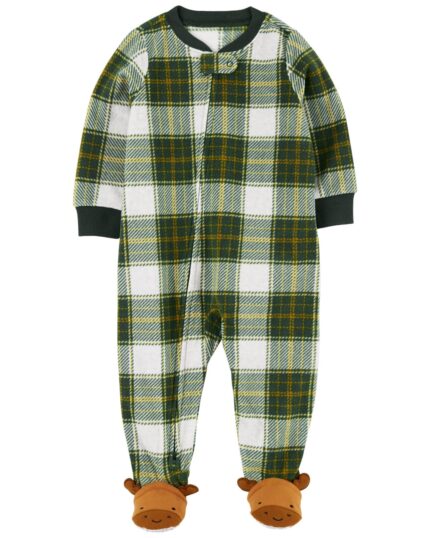 Carter's Pijama Navideña de reno, color verde