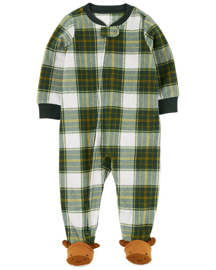 Carter's Pijama Navideña de reno, color verde