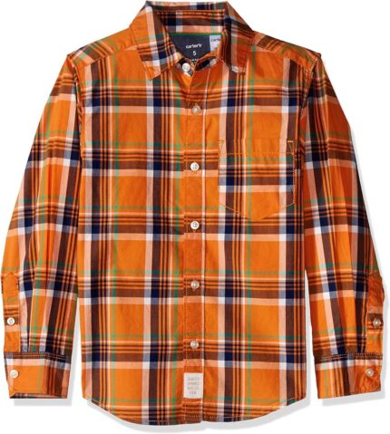 Carter's Camisa de Cuadros Anaranjado